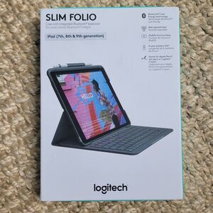 Logitech Slim Folio Keyboard Folio case for Apple iPad 7/8/9 Generation Graphite
